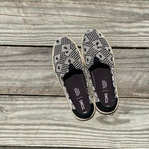 Toms Alpargata Black Woven Slip-ons